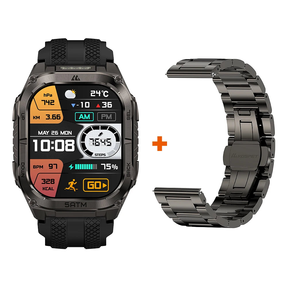 Kospe Tank M4C Rugged Smartwatch With GPS And Flashlight
