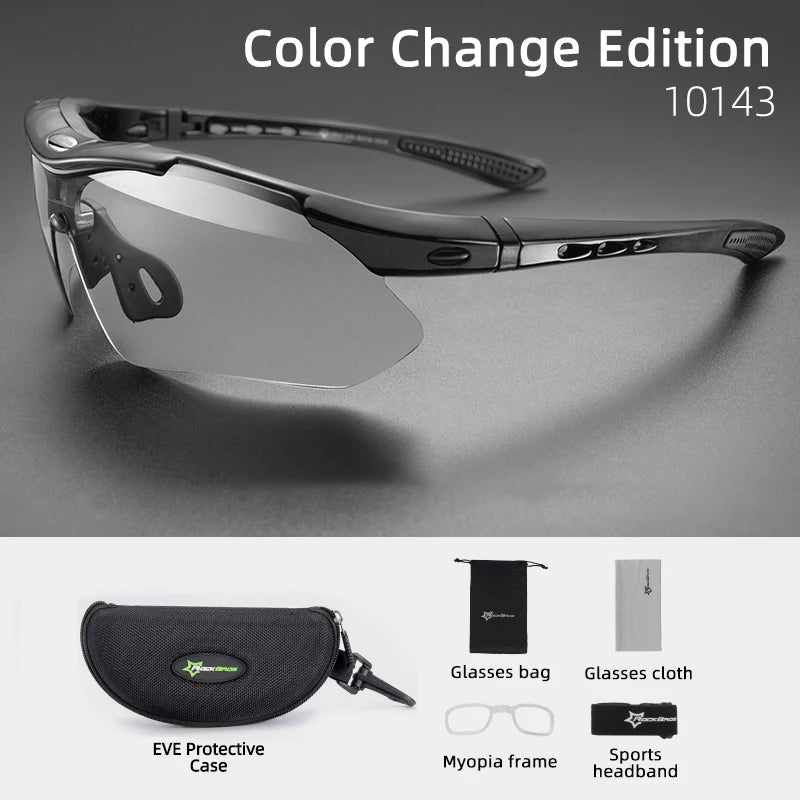 ROCKBROS Photochromic Cycling Glasses UV400 Protection Sunglasses