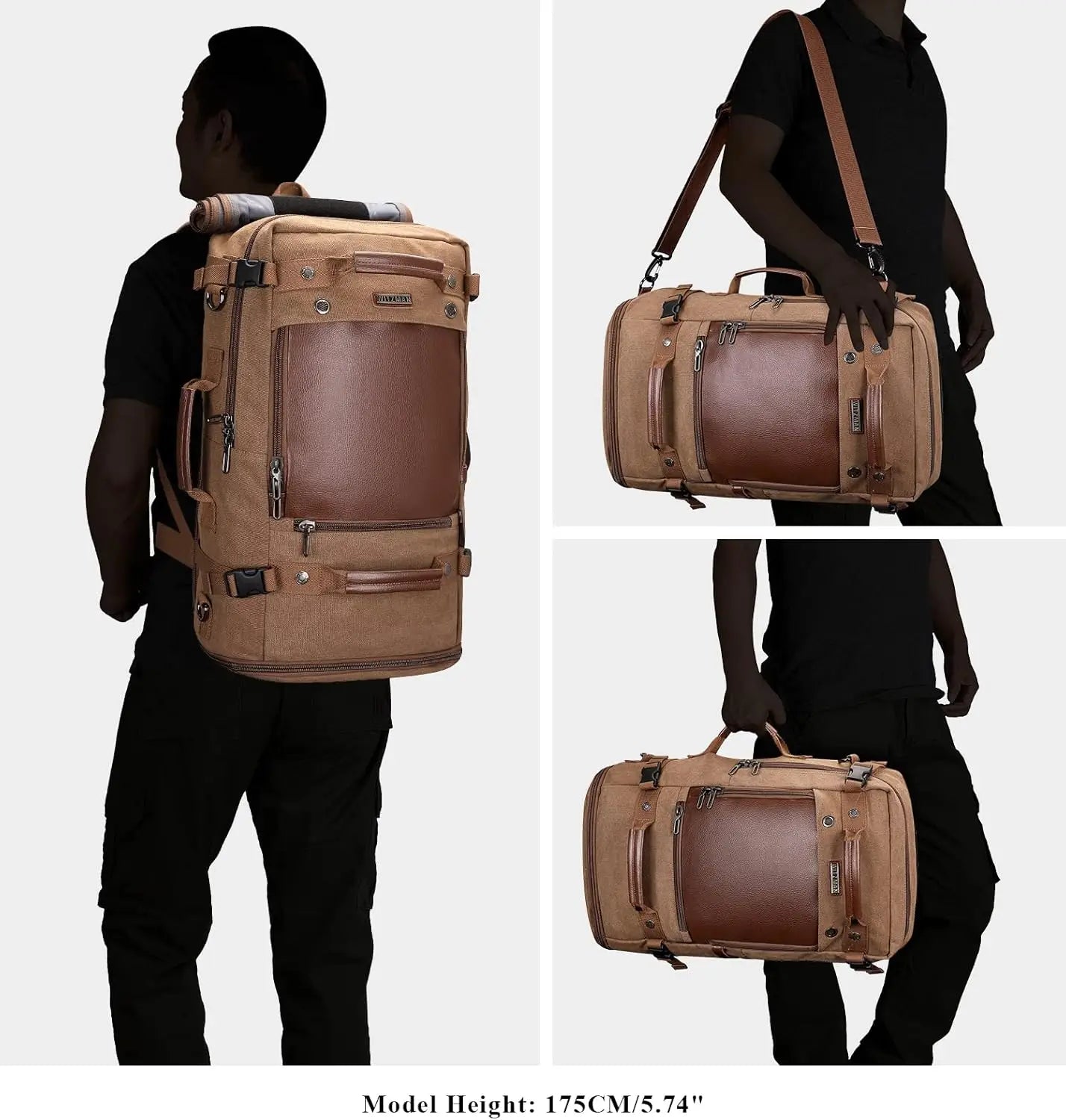 Travel Canvas Backpack Carry On Luggage With Shoe Compartment