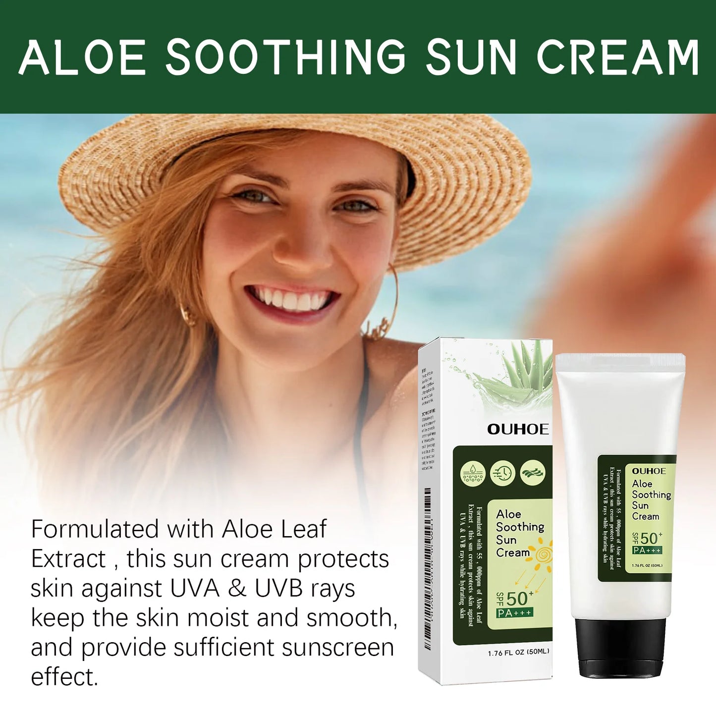 Ouhoe Aloe Vera Protective Sunscreen SPF 50 Face And Body