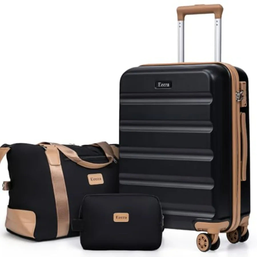 3-Piece ABS Luggage Set With Spinner Wheels And TSA Lock