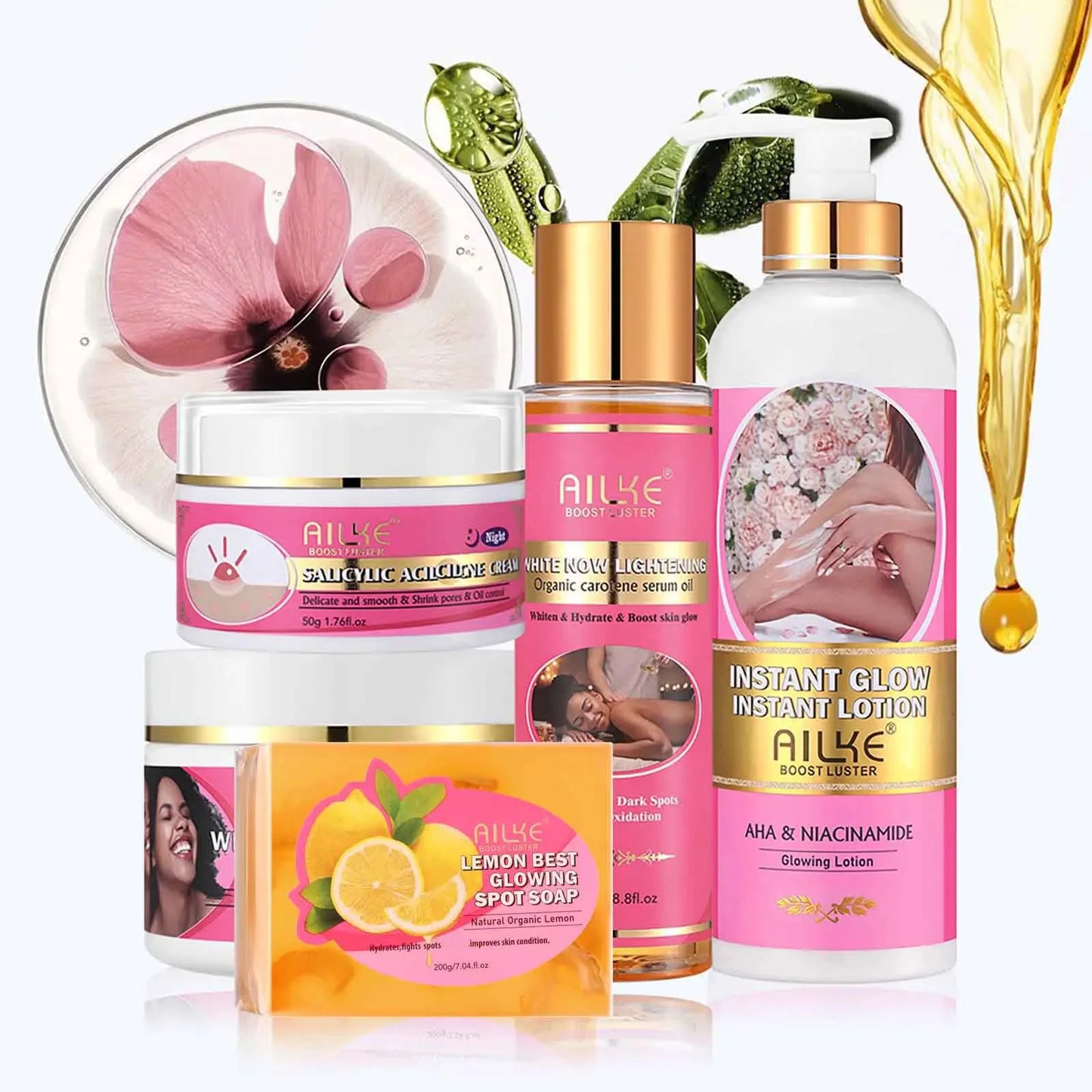 AILKE Organic AHA Skin Brightening Set Whitening Lotion