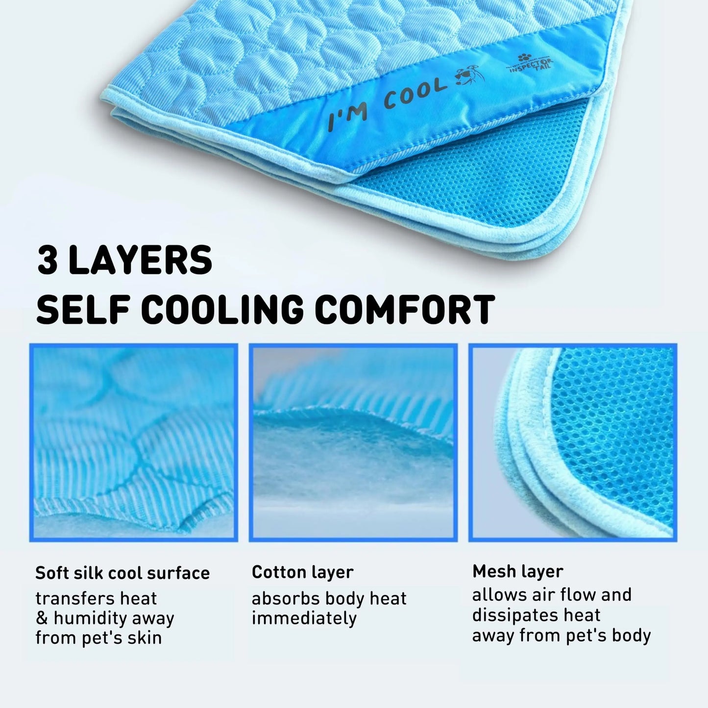 Portable Dog Washable Cooling Mat With Carry Bag Indoor Outdoor
