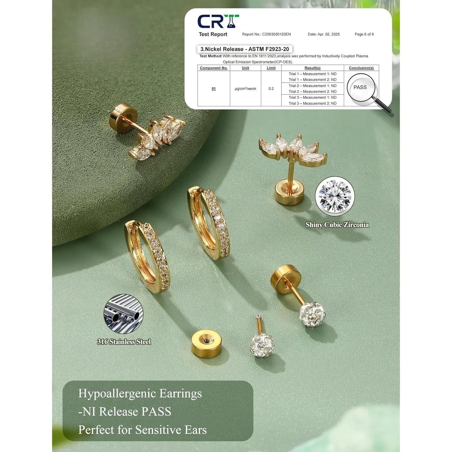 DrPerfect 11 Pairs Flat Back Cartilage Earrings Set Stainless Steel