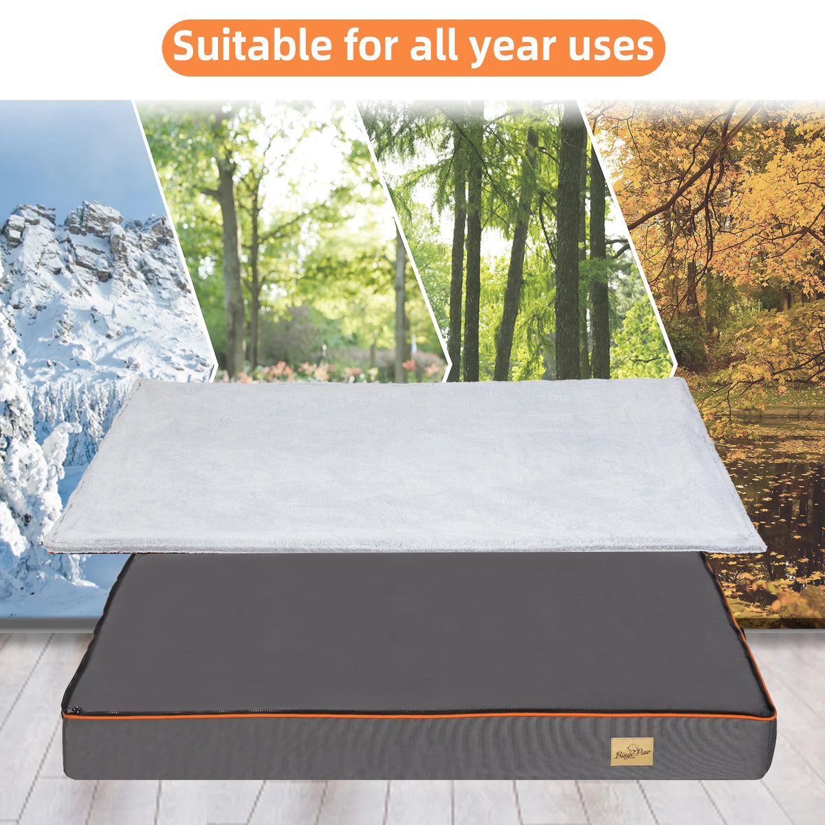 BINGOPAW Orthopedic Dog Bed With Washable Removable Waterproof Cover