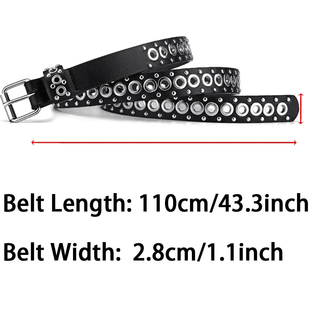 Women Fashionable Rivet Needle Buckle Thin Waist Belt