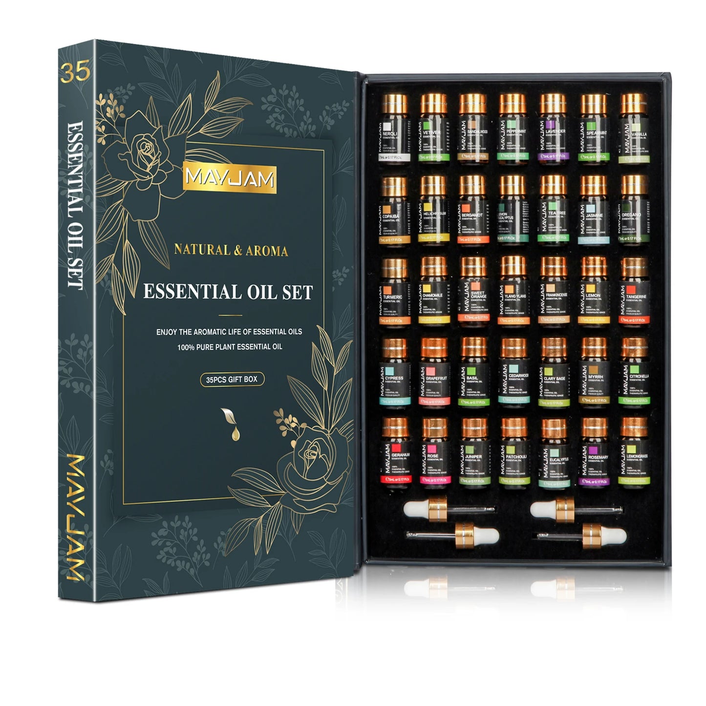 MAYJAM 35 Piece Essential Oil Set For Humidifiers And Diffusers
