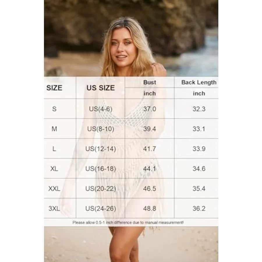 Beach Crochet Bikini Cover Up Tassel Dress For Women
