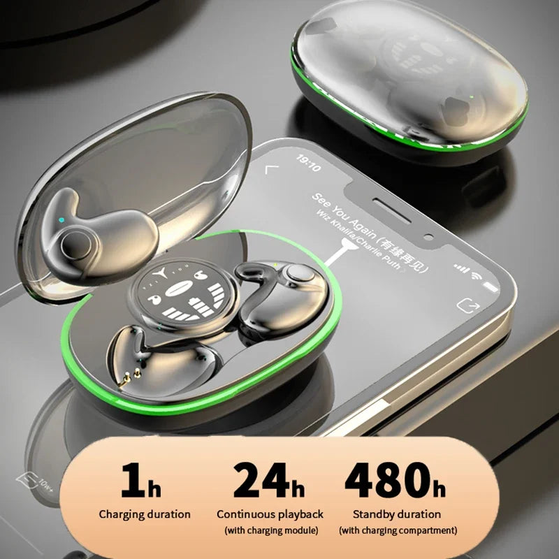 SHUKE Invisible Sleep Earphones Bluetooth 5.3 Noise Canceling Earbuds