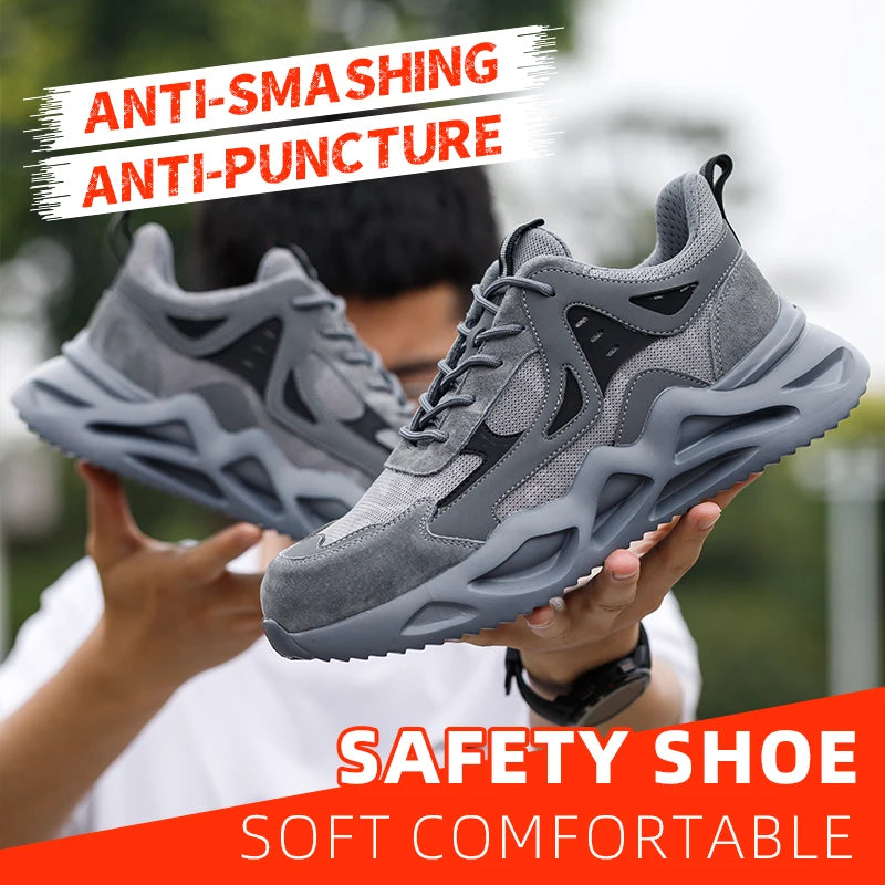 Men's Puncture Resistant Steel Toe Work Safety Shoes Non Slip