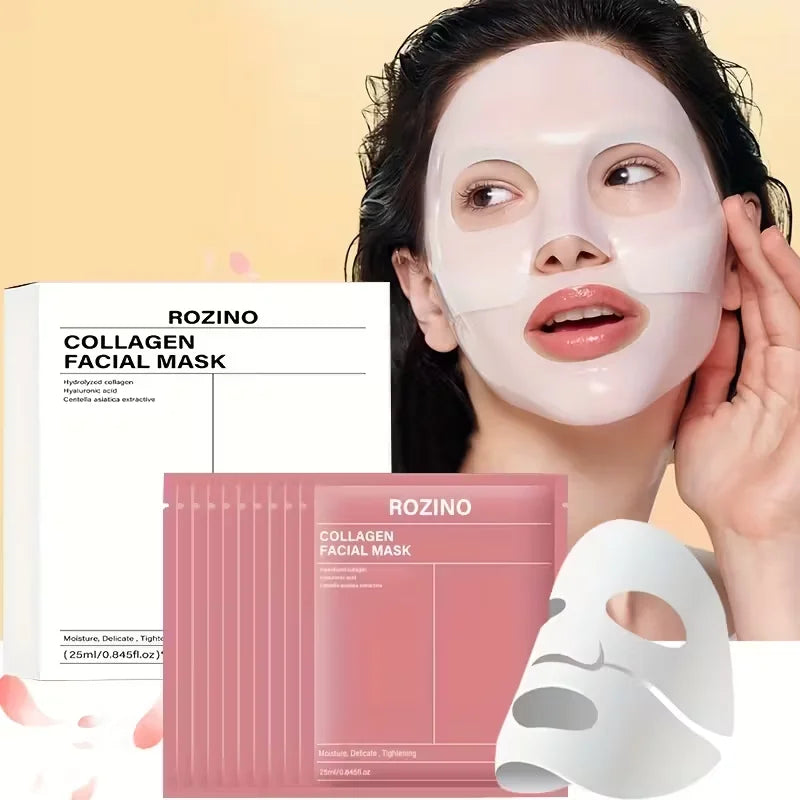 Rozino 10 Pcs Bio Collagen Mask Set for Intense Hydration