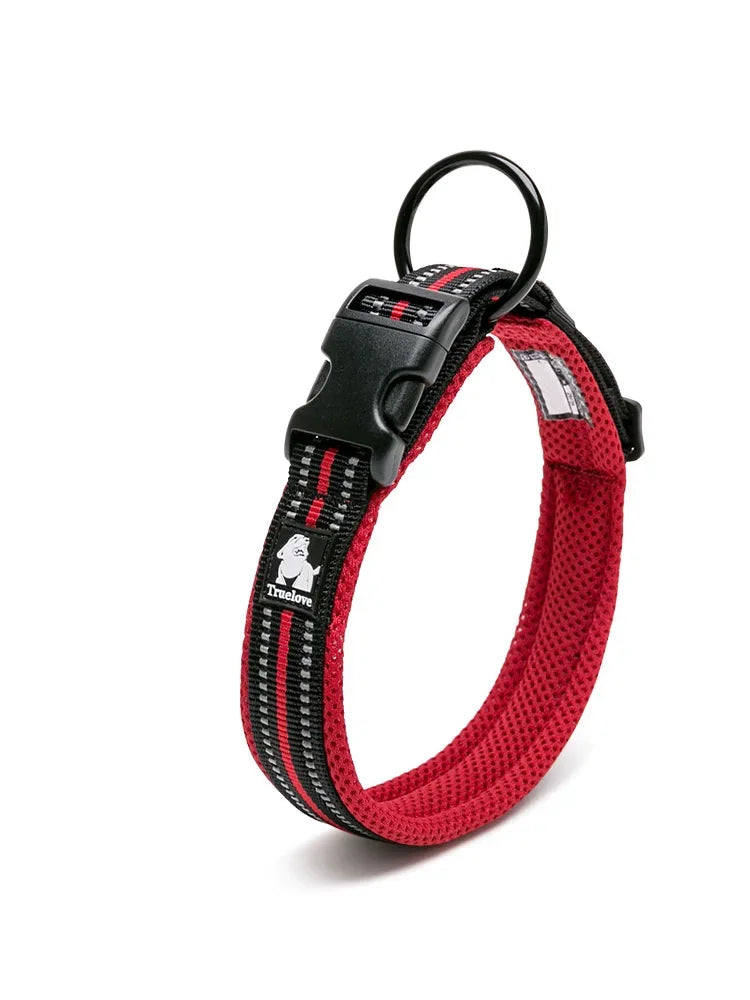 TrueLove Nylon Dog Collar Reflective Padded Adjustable Training