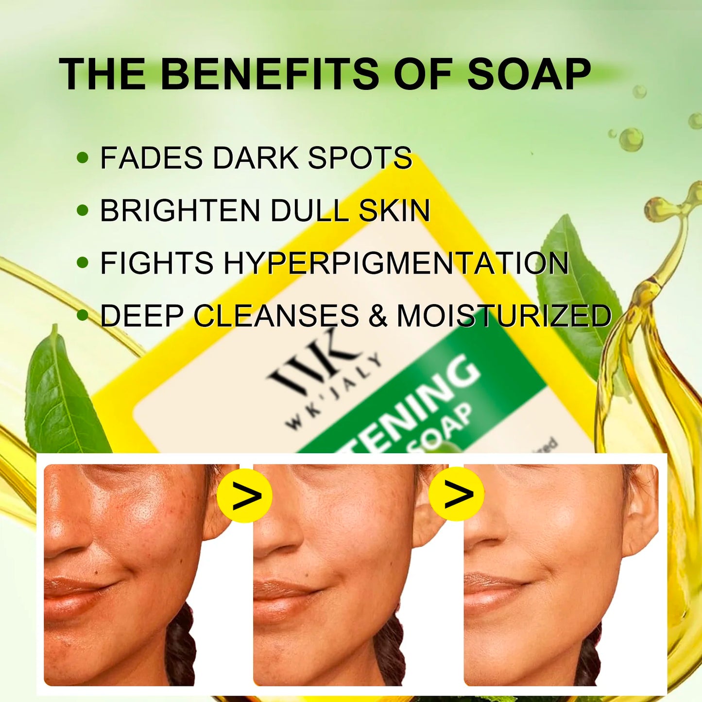 WKJALY Lemon Whitening Soap For Face And Body Glow