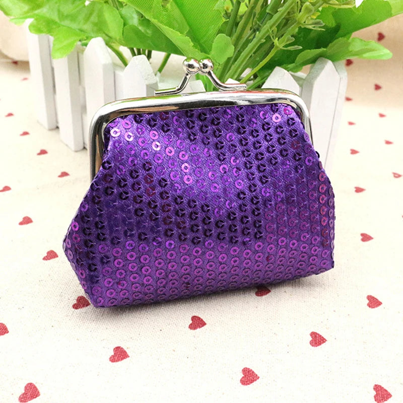 Sequins Coin Purse Kiss Lock Bag For Lipstick And Keys