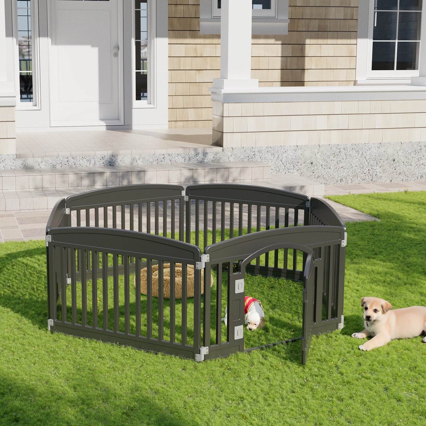 JHK Plastic Dog Playpen 6-Panel Expandable Indoor Outdoor