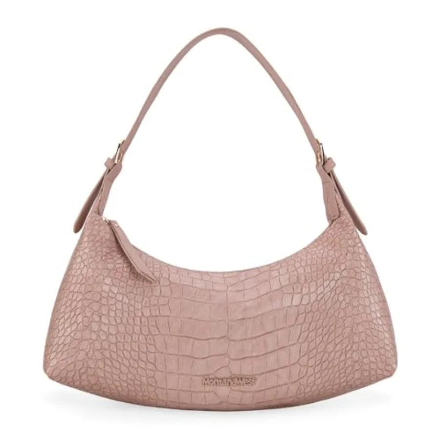 Genuine Leather Shoulder Purses for Women Crescent Hobo Bag