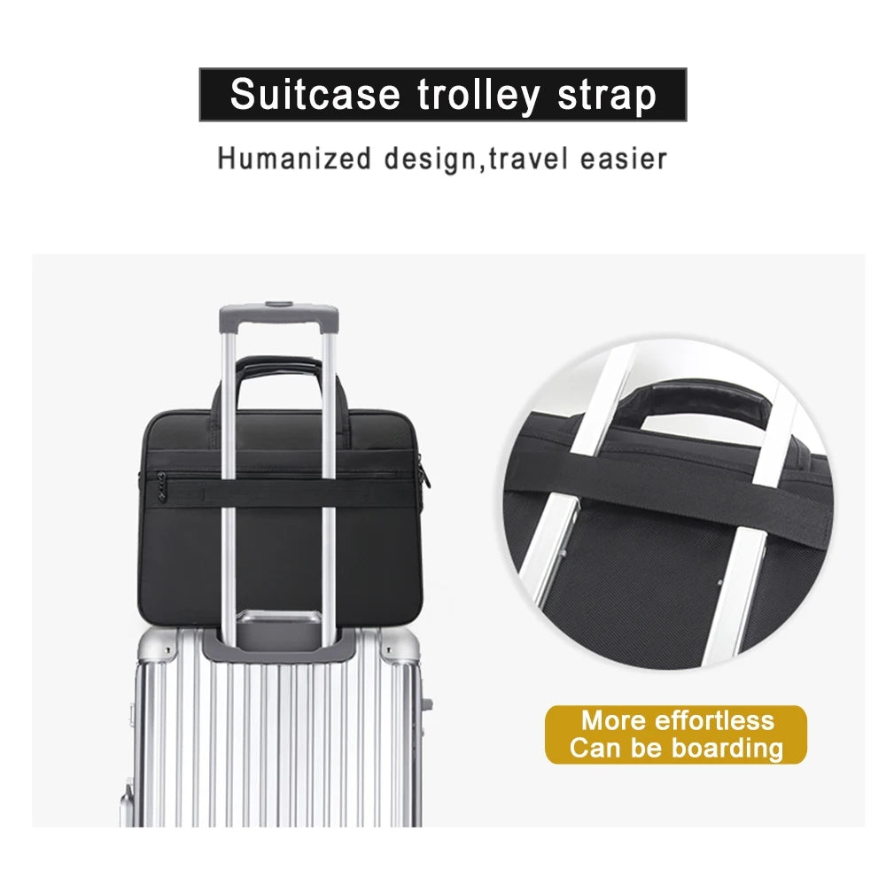 Canvas Waterproof Laptop Briefcase Large Capacity Business Bag