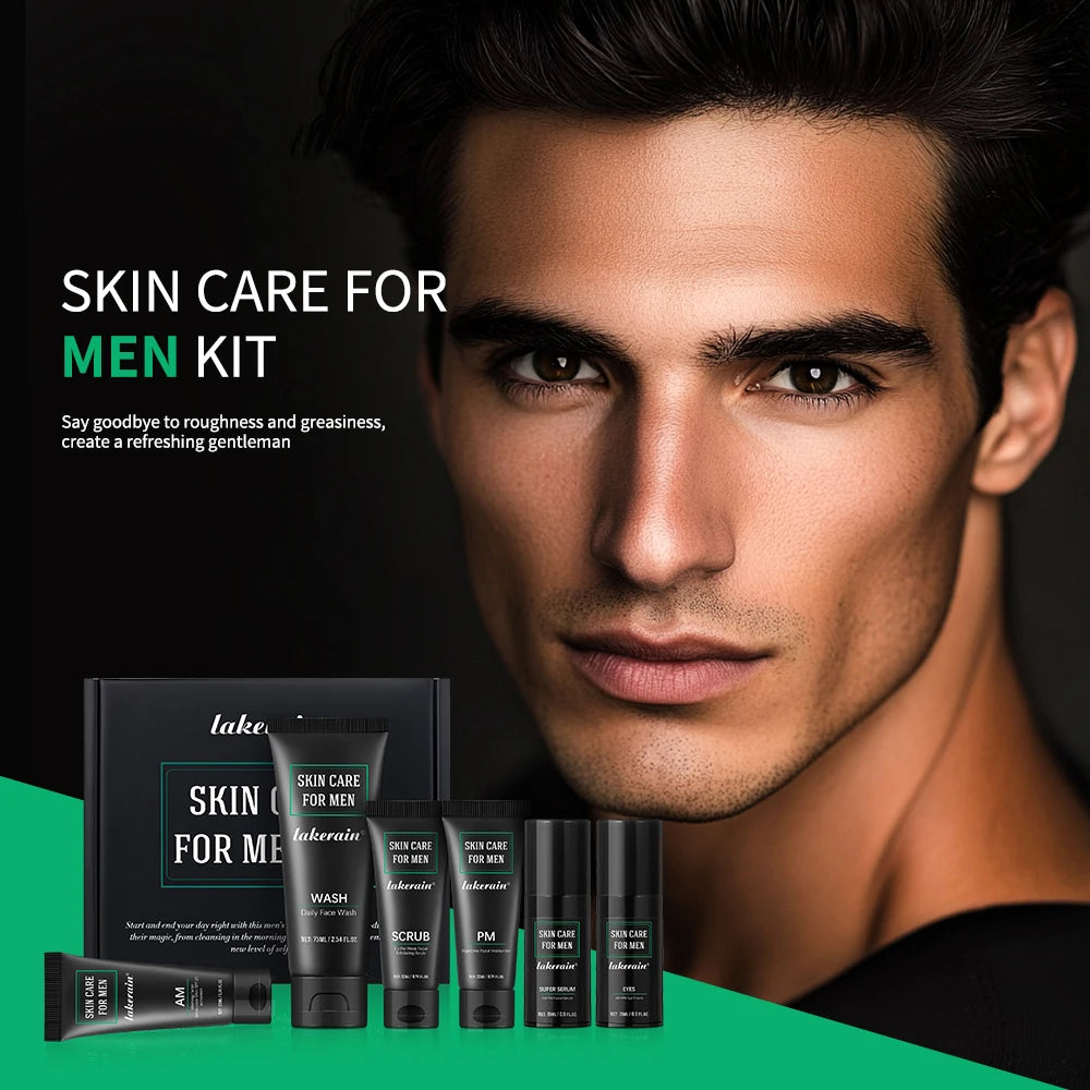Ibcccndc Men Skincare Kit Deep Cleansing Oil Control Pores Minimizing