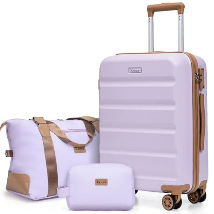 3-Piece ABS Luggage Set With Spinner Wheels And TSA Lock