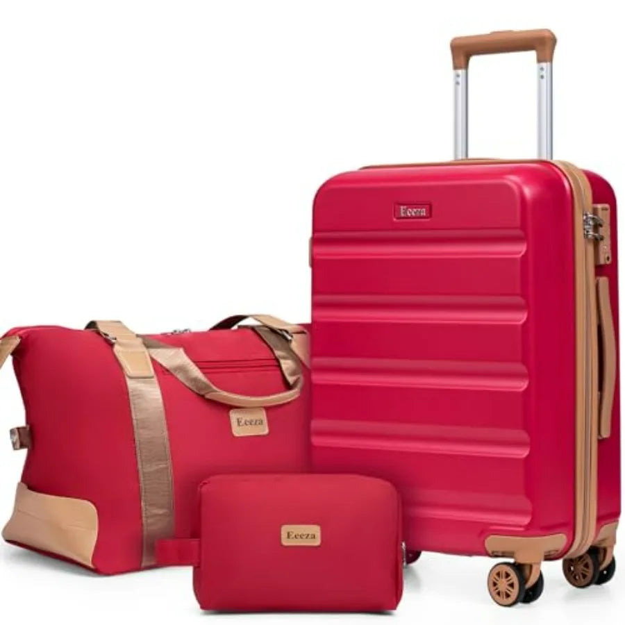 3-Piece ABS Luggage Set With Spinner Wheels And TSA Lock