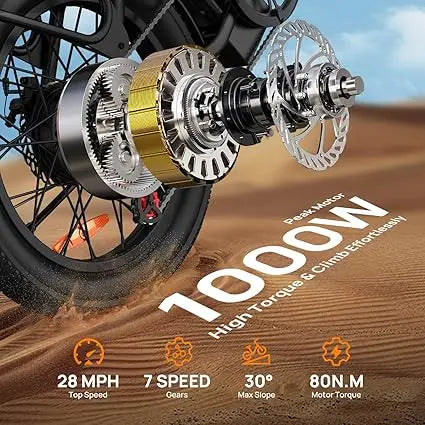 URLIFE 1000W E20 Electric Bike 28MPH With Removable 48V Battery