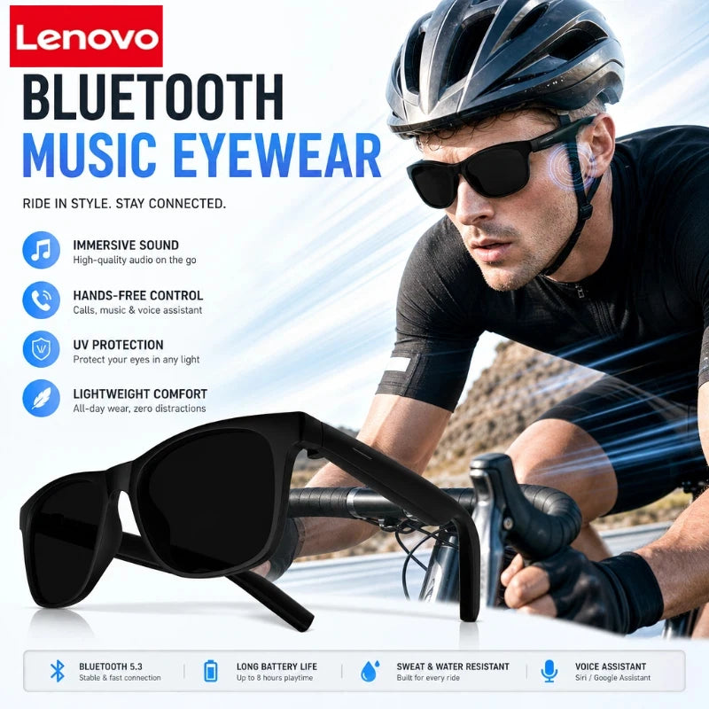 Lenovo Motorcycle Audio Sunglasses Unisex Outdoor Driving Eyewear