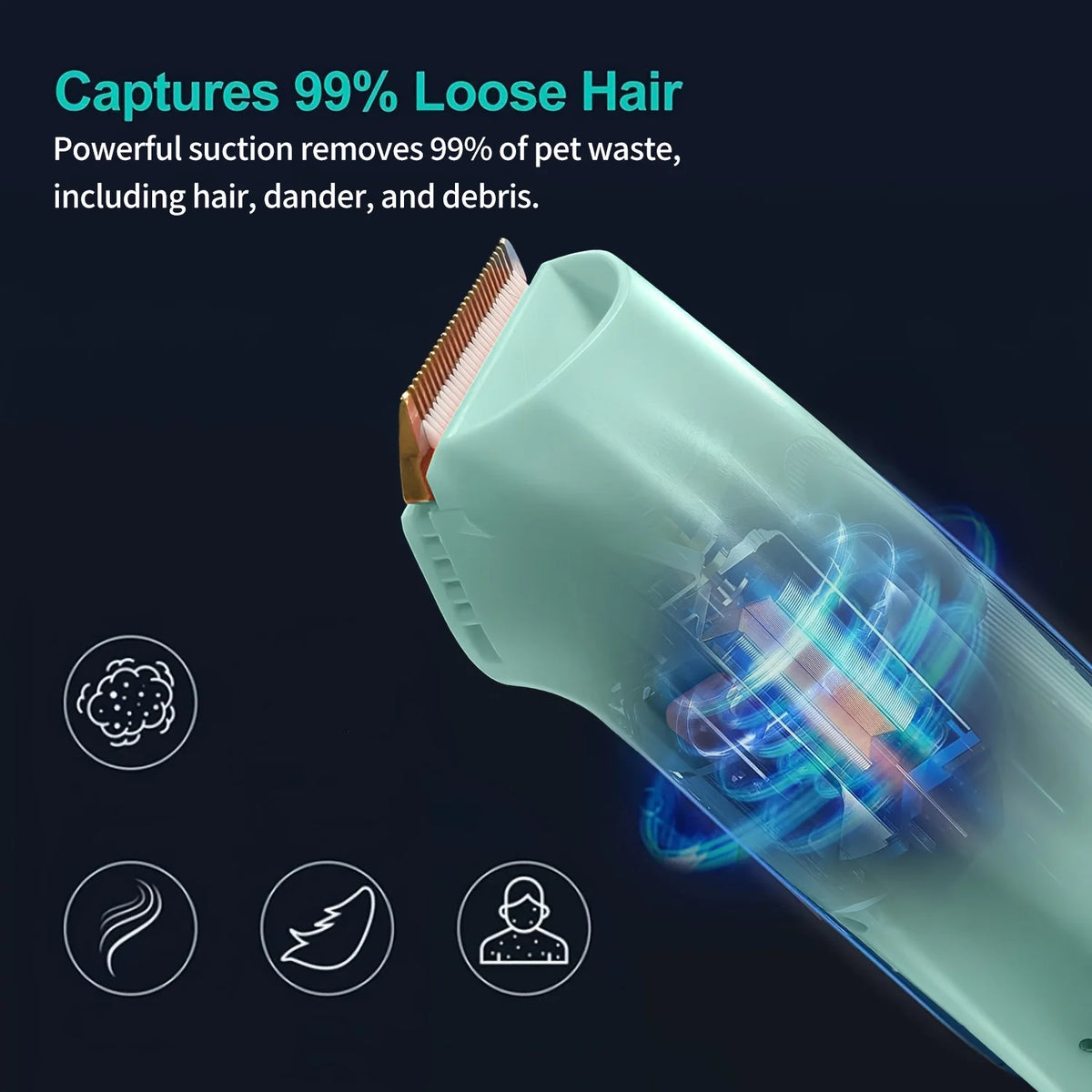 Pet Grooming Vacuum Kit With Professional Clipper And Hair Removal