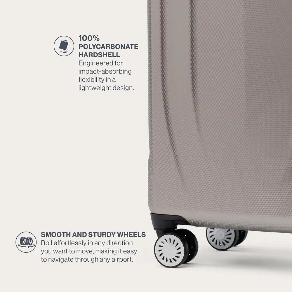 Expandable 2-Piece Hard Shell Luggage Set With 8 Spinner Wheels