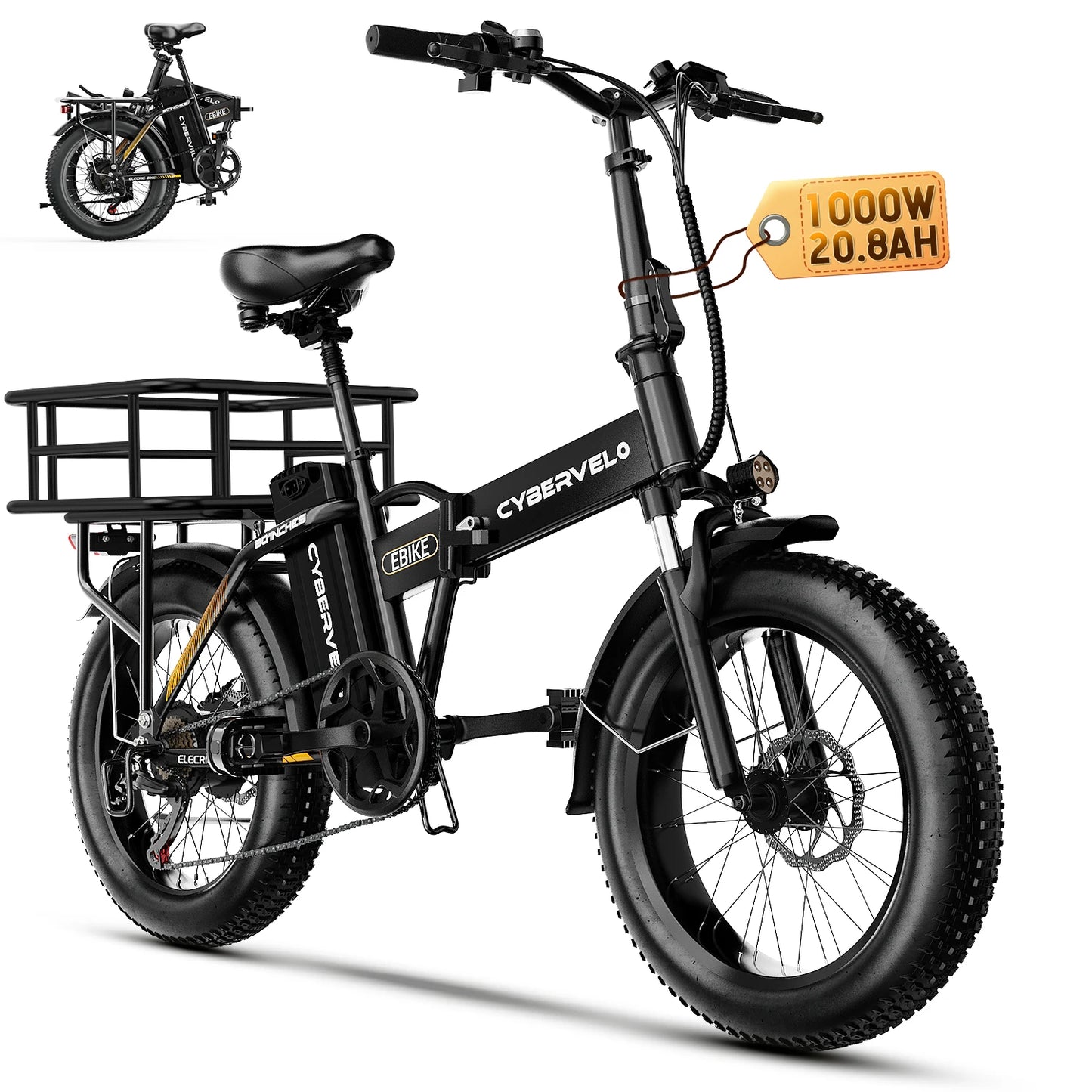 LIONLAND EK4 Folding Electric Bike 960Wh 30 MPH 80-Mile Range