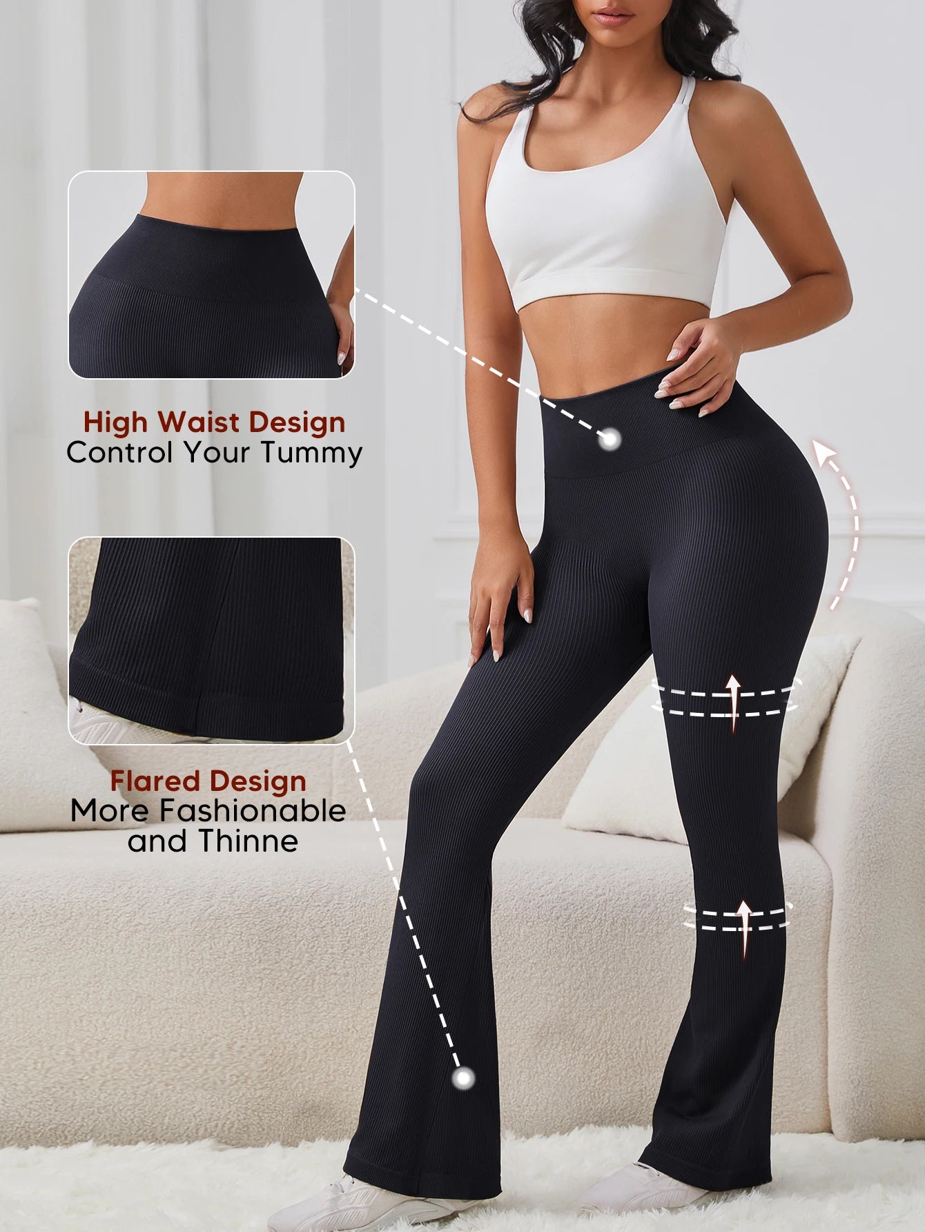 Women's Seamless Compression Leggings With Tummy Control Yoga Pants