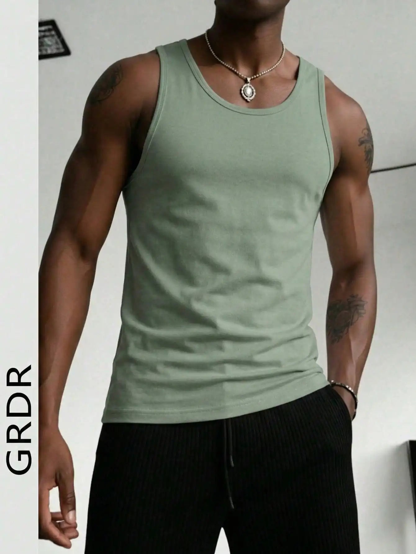 Men's Slim Fit Tank Top U Neck Sleeveless Tee Summer