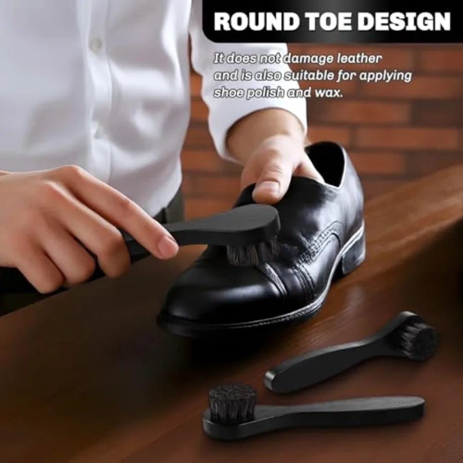 Horsehair Shoe Shine Kit With Brush And Applicators
