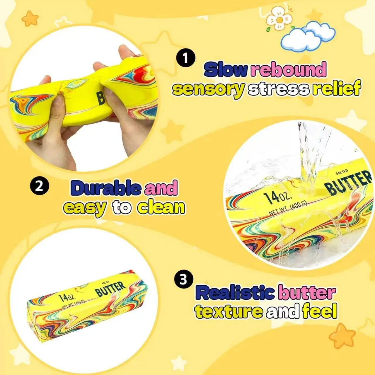 Giant Butter Squishy Toy Jumbo Slow Rising Squeeze Desk