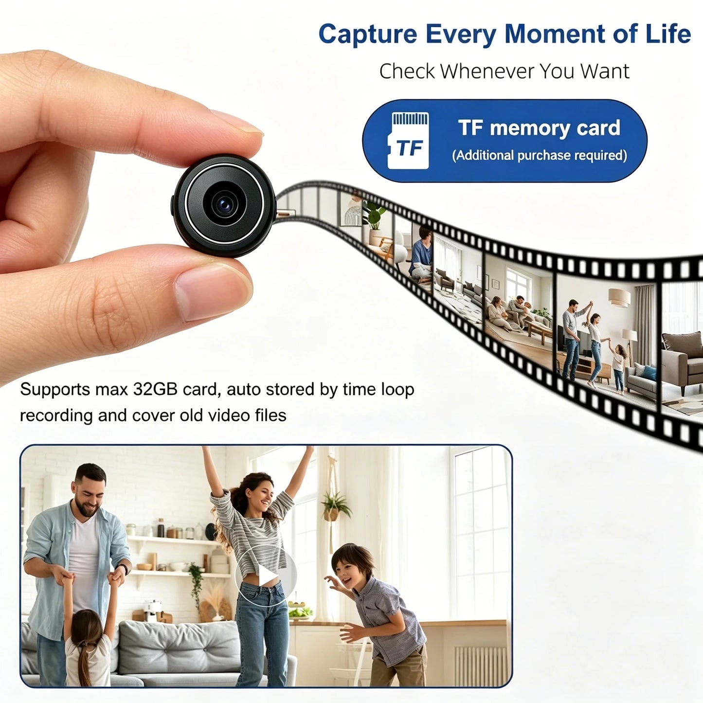 Portable 4K Security Camera With Night Vision And Motion Detection