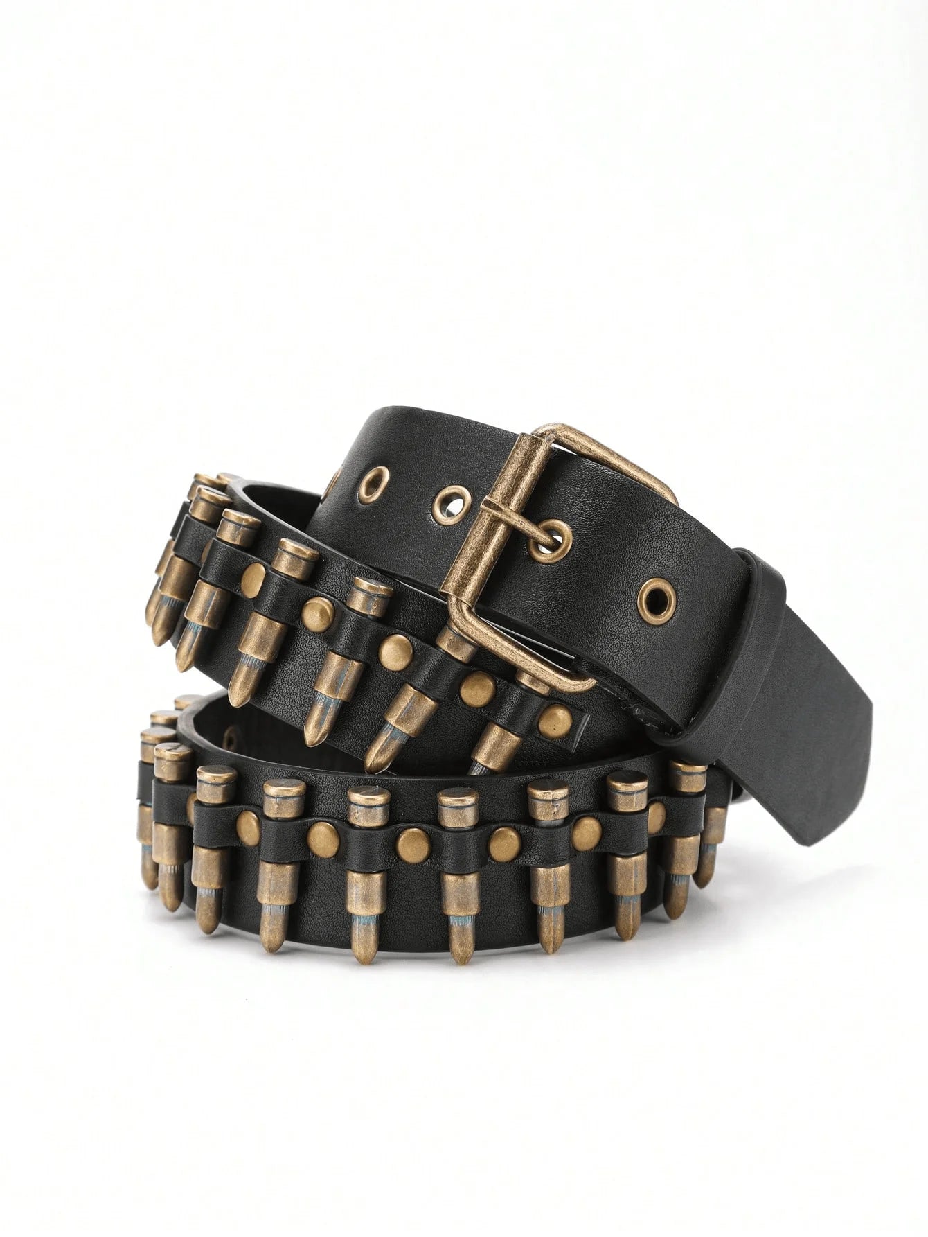Unisex Punk Rock Y2K Style Belt With Release Buckle Leather