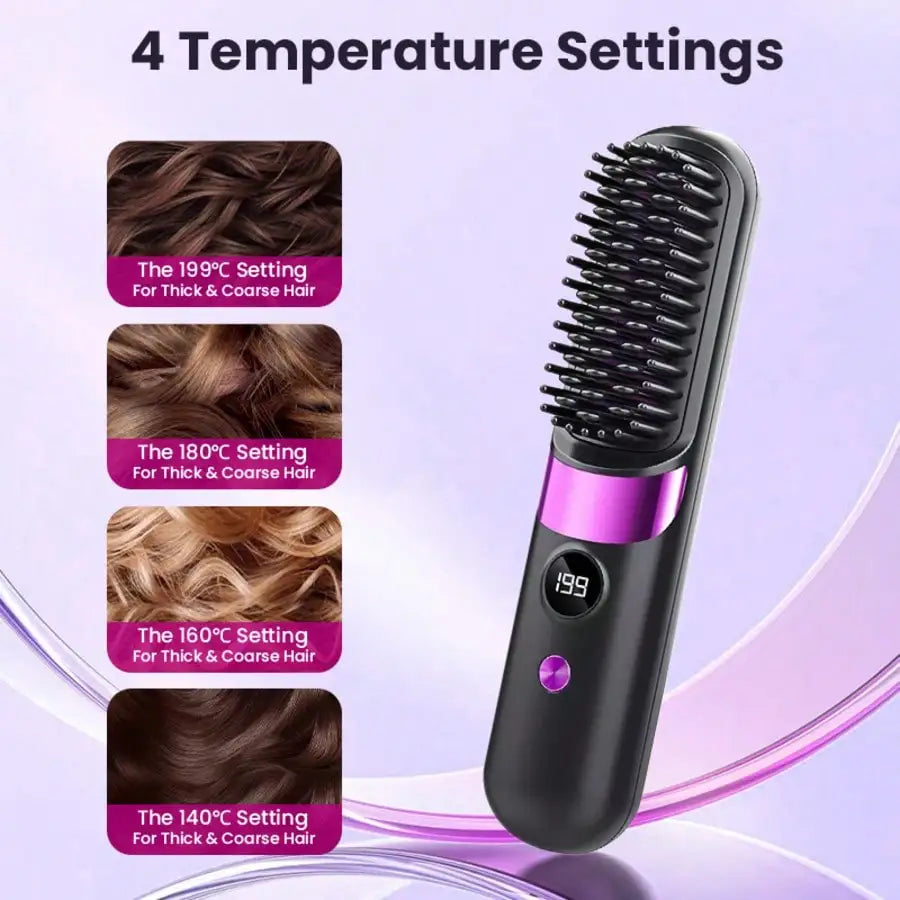 Mini Hair Straightener Comb Set USB Rechargeable Battery
