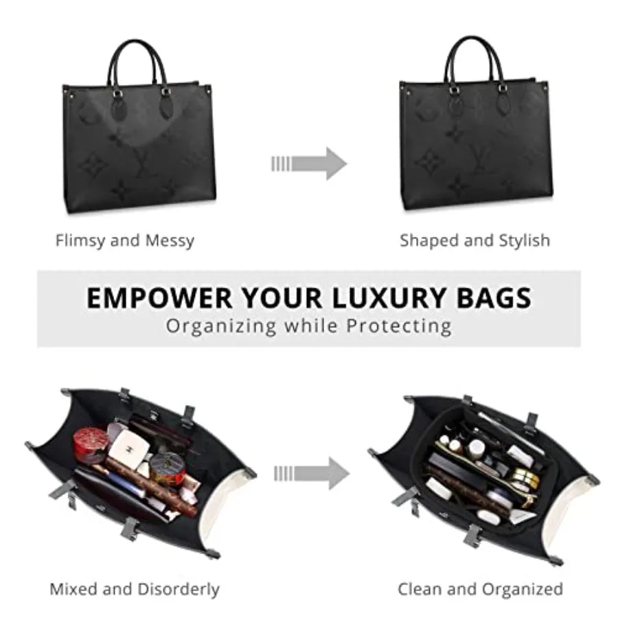 Purse Organizer Insert For Handbags Soft Felt Tote Bag