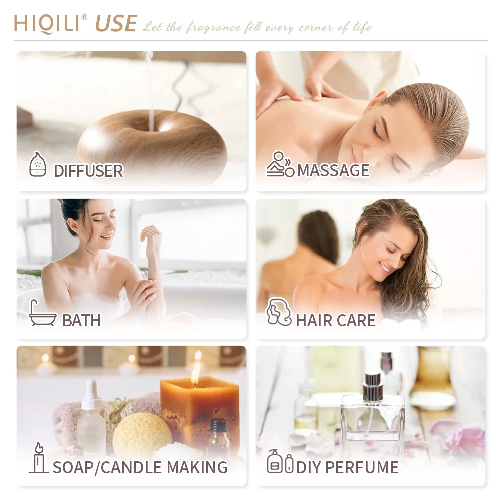 HIQILI Geranium Tea Tree Rosemary Lavender Peppermint Essential Oil