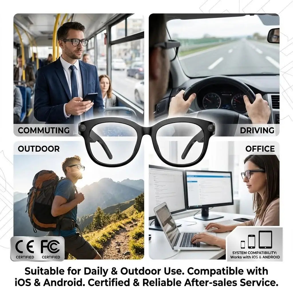 SENBONO AI Smart Glasses With 2MP 5MP 8MP Cameras 4K