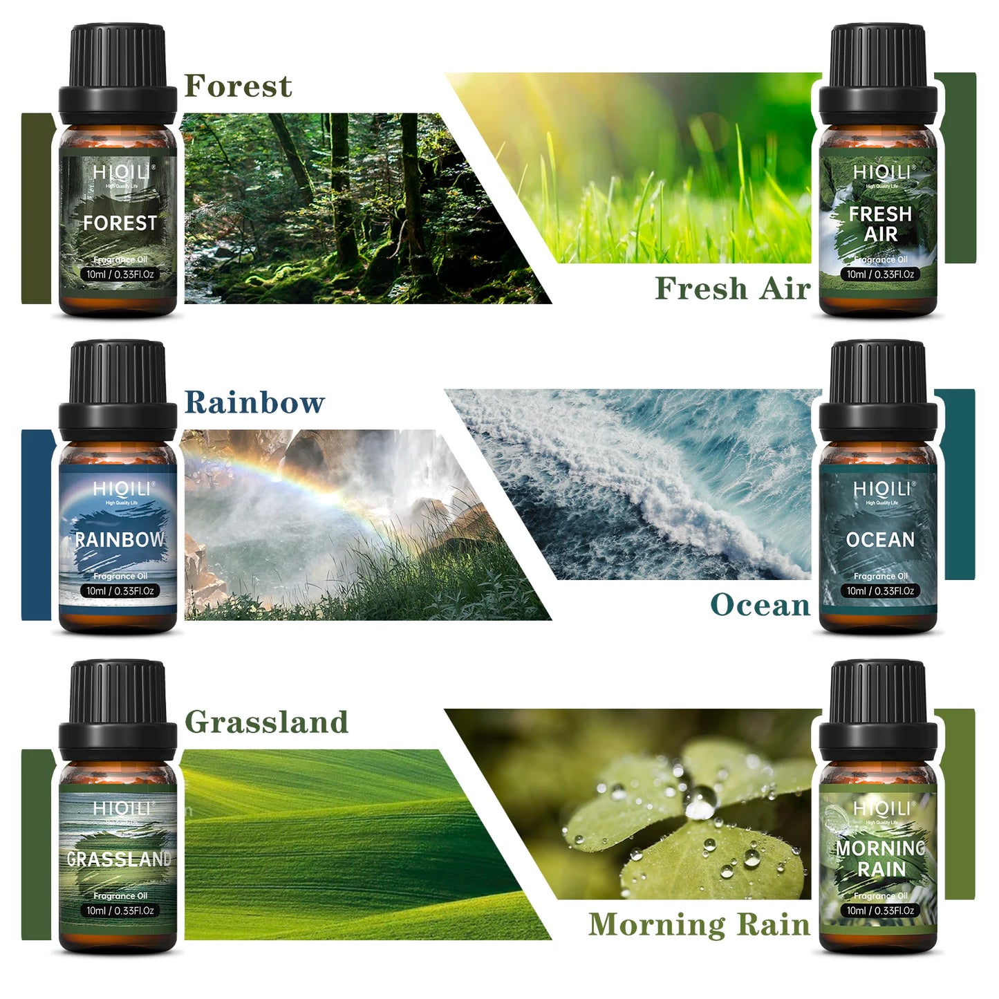 HIQILI Fragrance Oils Set Nature Theme Gift Pack For Aromatherapy