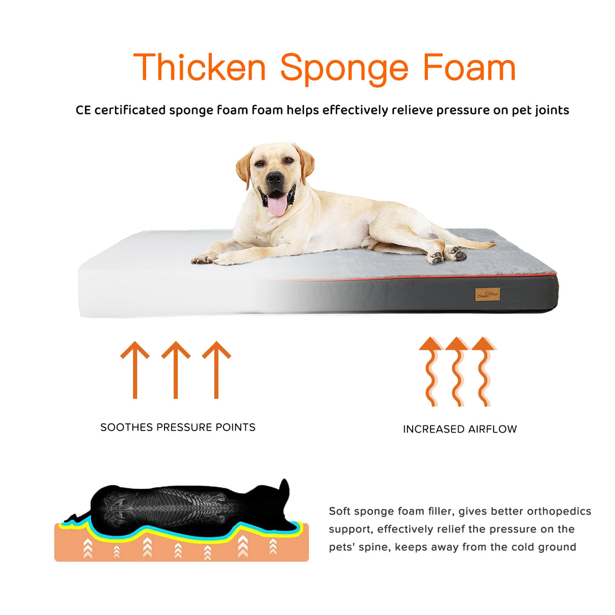 BINGOPAW Orthopedic Dog Bed With Washable Removable Waterproof Cover
