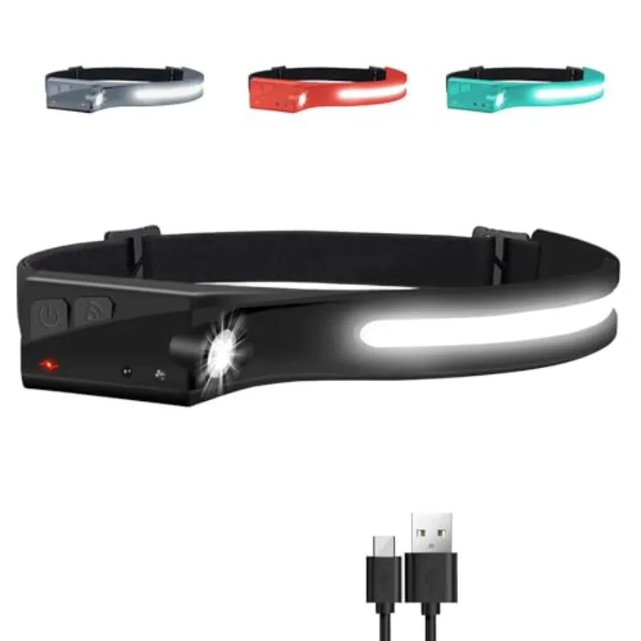 Rechargeable LED Headlamp, 1200 Lumens, 2 COB, 230 Wide Beam