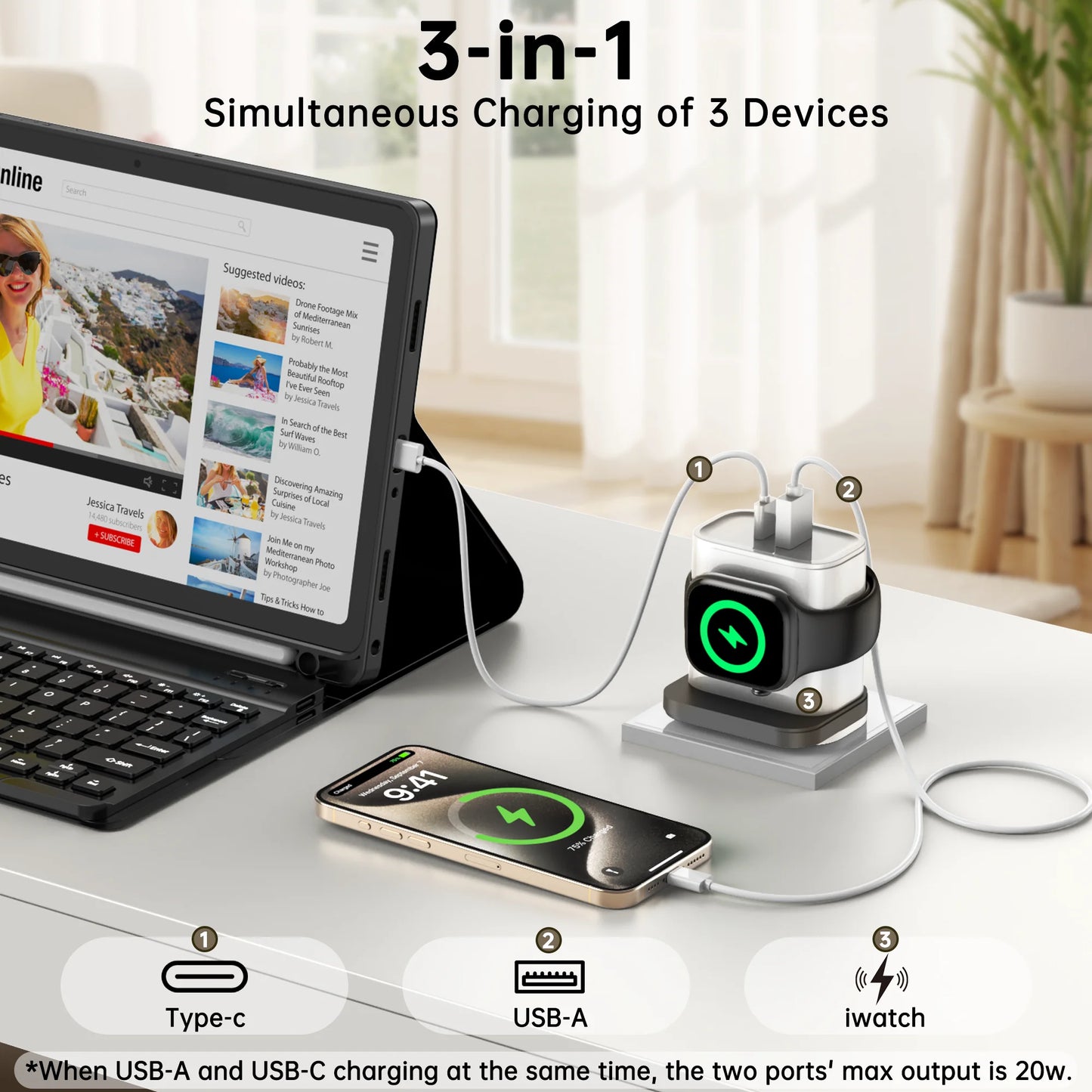 Revolutionary Portable 3 In 1 USB C PD Wall Charger