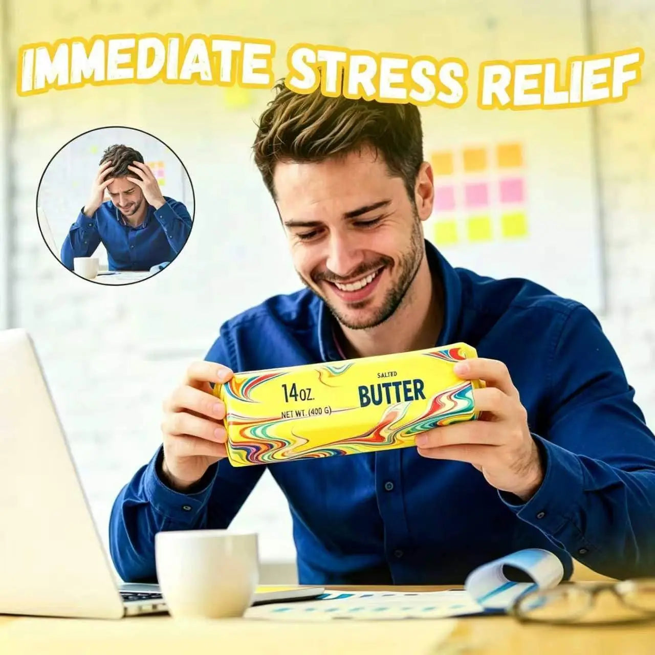 Giant Butter Squishy Toy Jumbo Slow Rising Squeeze Desk
