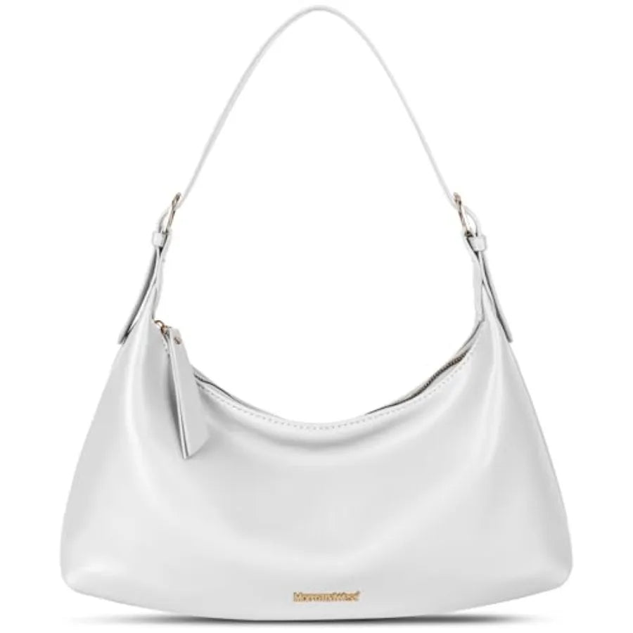 Genuine Leather Shoulder Purses for Women Crescent Hobo Bag