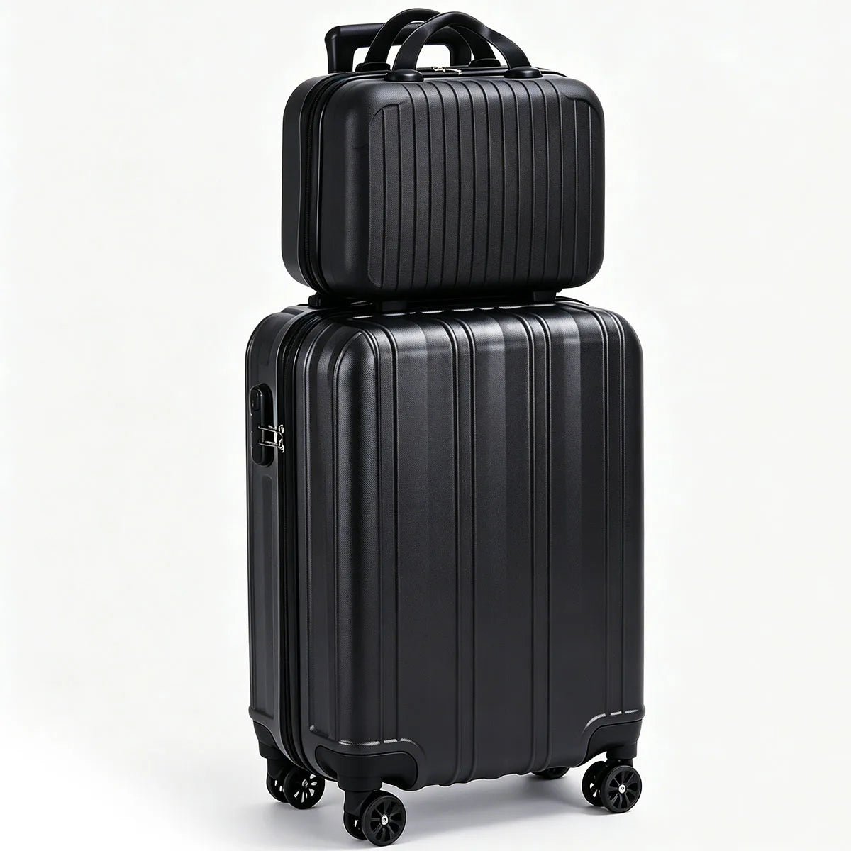 2-Piece Hardside Carry-On Luggage Set With USB Port TSA Lock