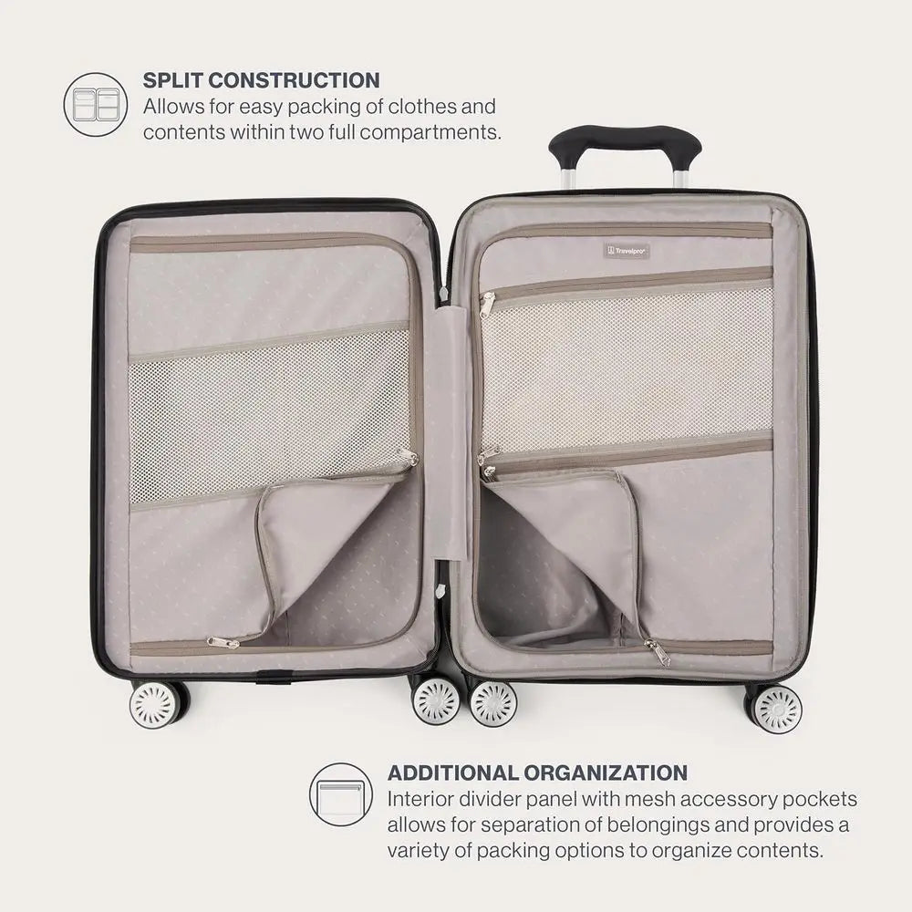 Expandable 2-Piece Hard Shell Luggage Set With 8 Spinner Wheels