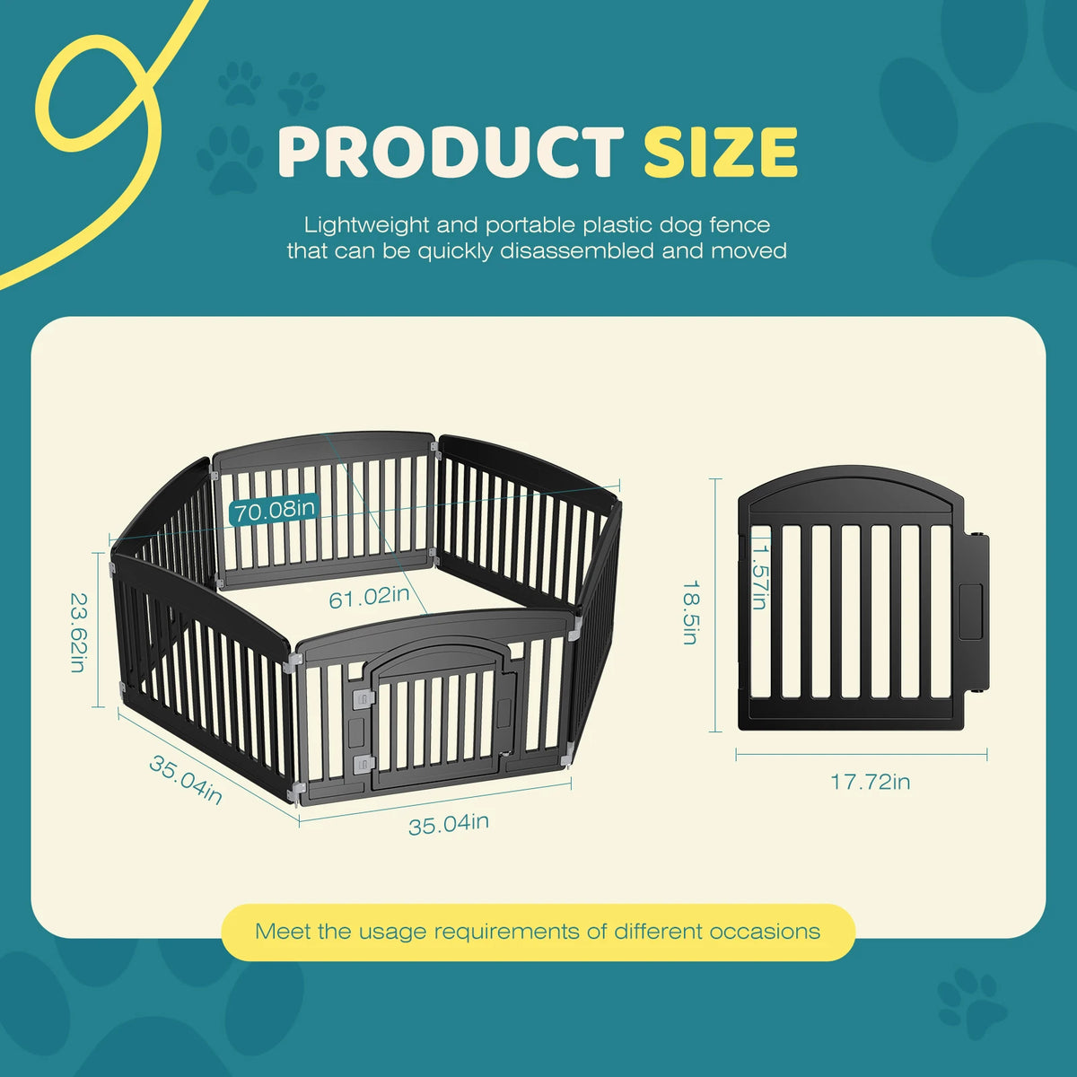 JHK Premium Plastic Dog Playpen Expandable Portable Pet Fence