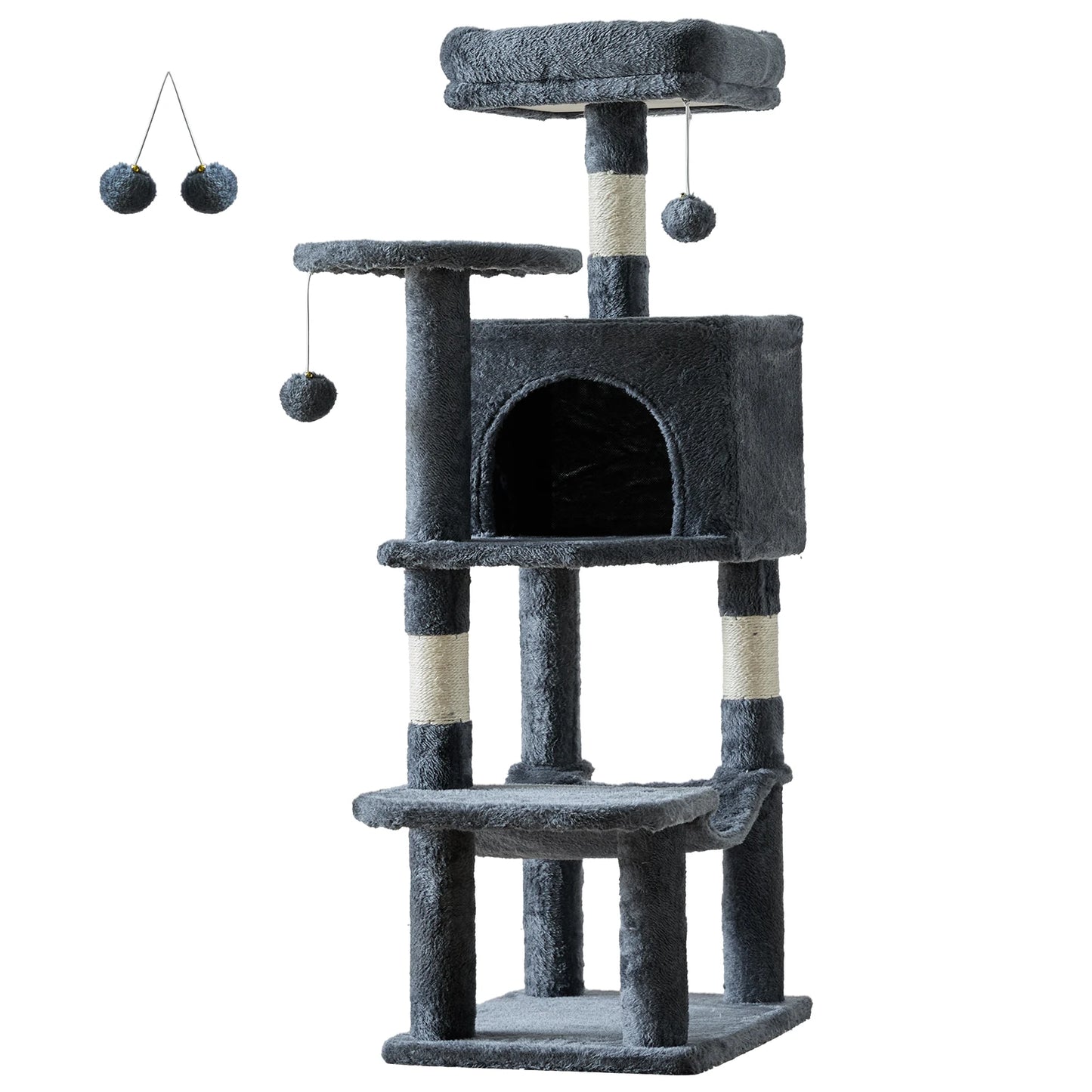 JHK Four Level Cat Tree Indoor Climbing Tower With Sisal