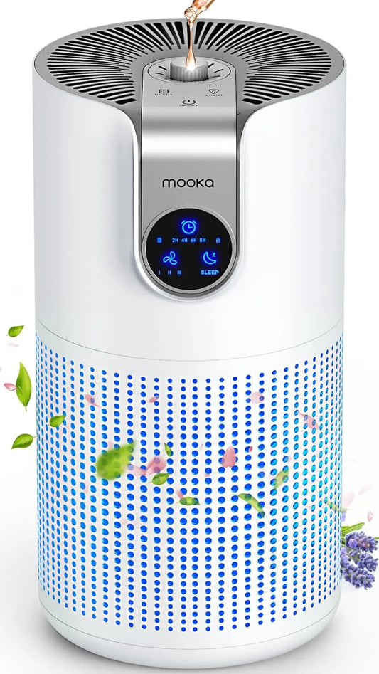 MOOKA Air Purifier for Large Rooms with Aromatherapy and HEPA